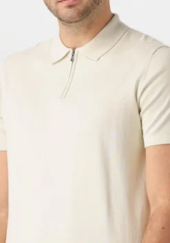 creme dstrezzed polo dorian zip polo