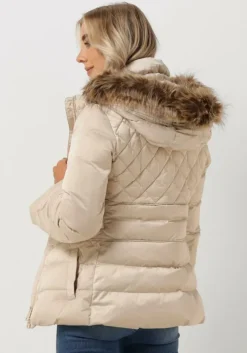 creme guess gewatteerde jas laurie down jacket