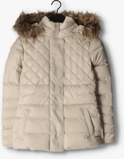 creme guess gewatteerde jas laurie down jacket