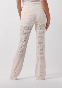 creme liu jo pantalon pizzo macrame tp pants