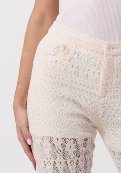 creme liu jo pantalon pizzo macrame tp pants