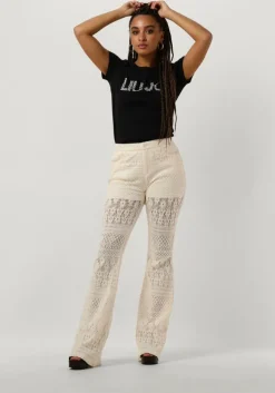 creme liu jo pantalon pizzo macrame tp pants