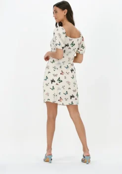 creme na-kd mini jurk front rouching mini dress