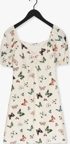 creme na-kd mini jurk front rouching mini dress