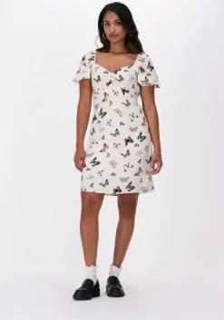 creme na-kd mini jurk front rouching mini dress