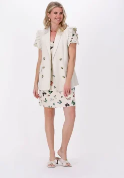 creme na-kd mini jurk front rouching mini dress