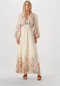 creme neo noir maxi jurk silfi flower print dress