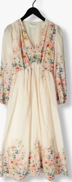 creme neo noir maxi jurk silfi flower print dress