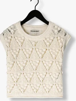 creme rouge edit top rouseverine ss o-neck knit top