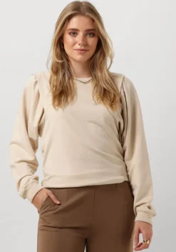 creme ruby tuesday trui timothee sweat top with shoulder detail