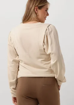 creme ruby tuesday trui timothee sweat top with shoulder detail
