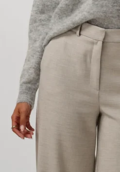 creme selected femme pantalon slfrita-paxa hw extra wide pant