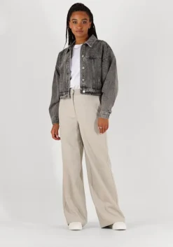 creme selected femme pantalon slfrita-paxa hw extra wide pant