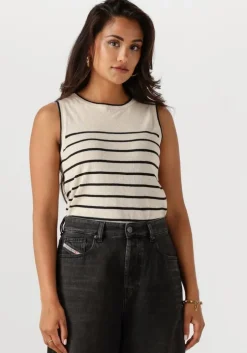 creme selected femme top slfesther sl contrast knit top