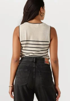 creme selected femme top slfesther sl contrast knit top