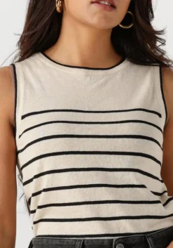 creme selected femme top slfesther sl contrast knit top