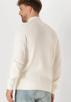 creme tommy hilfiger trui racking structure zip mock