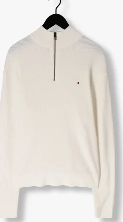 creme tommy hilfiger trui racking structure zip mock