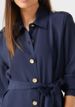 donkerblauwe access midi jurk 53-3328-667