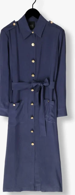 donkerblauwe access midi jurk 53-3328-667