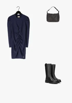 donkerblauwe ai&ko midi jurk lianne pes 562 g