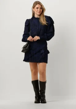 donkerblauwe alix the label minirok graphic raffle skirt