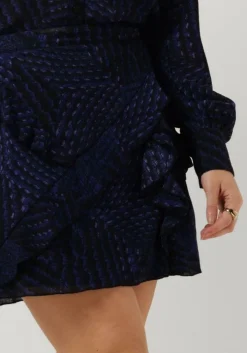 donkerblauwe alix the label minirok graphic raffle skirt
