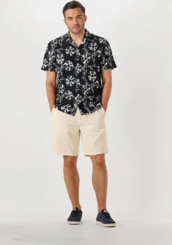 donkerblauwe anerkjendt casual overhemd akleo frotte aop shirt