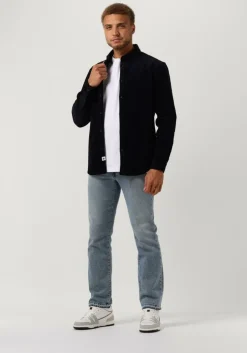 donkerblauwe anerkjendt overshirt akleif corduroy shirt