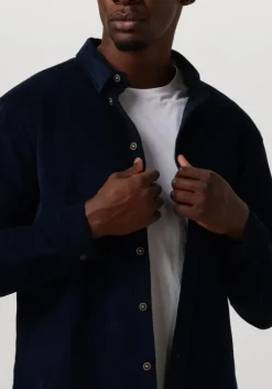 donkerblauwe anerkjendt overhemd akleif solid cord shirt