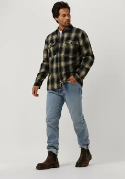 donkerblauwe anerkjendt overshirt aklion thick check overshirt