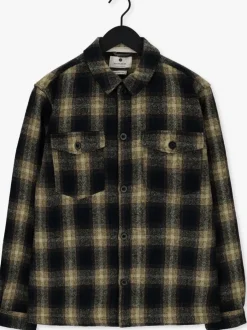 donkerblauwe anerkjendt overshirt aklion thick check overshirt