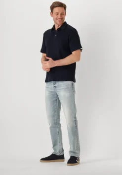 donkerblauwe anerkjendt polo akkiki waffle polo tee