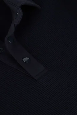 donkerblauwe anerkjendt polo akkiki waffle polo tee