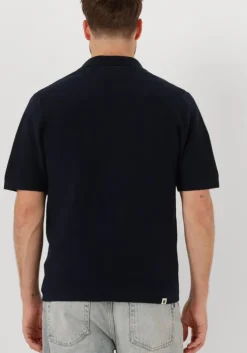 donkerblauwe anerkjendt polo aksvend s/s knit shirt