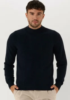 donkerblauwe anerkjendt trui akrico lambswool knit