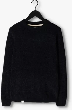 donkerblauwe anerkjendt trui aksune chenille knit