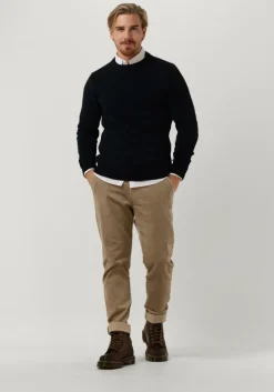 donkerblauwe anerkjendt trui aksune chenille knit