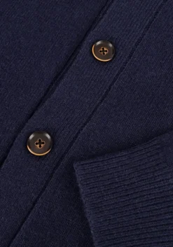 donkerblauwe anerkjendt vest aksvend lambswool cardigan