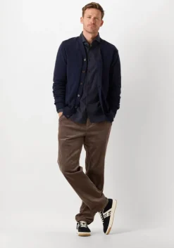 donkerblauwe anerkjendt vest aksvend lambswool cardigan