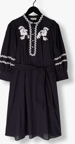 donkerblauwe antik batik midi jurk dali dress