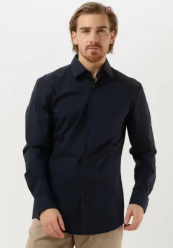 donkerblauwe boss black klassiek overhemd h-hank-kent0c1-214