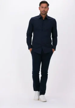 donkerblauwe boss black klassiek overhemd h-hank-kent0c1-214