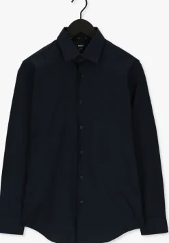 donkerblauwe boss black klassiek overhemd h-hank-kent0c1-214