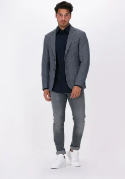 donkerblauwe boss black klassiek overhemd h-hank-kent0c1-214