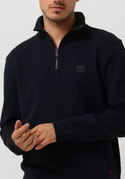 donkerblauwe boss orange sweater zetrust