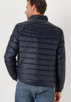 donkerblauwe boss orange gewatteerde jas oden