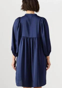 donkerblauwe bruuns bazaar midi jurk sarina dress