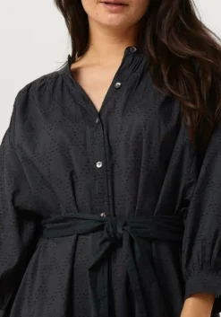 donkerblauwe by-bar midi jurk lucy structure dress