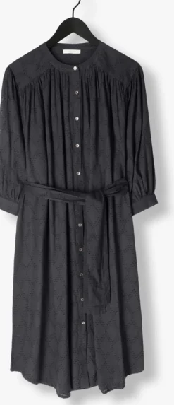 donkerblauwe by-bar midi jurk lucy structure dress
